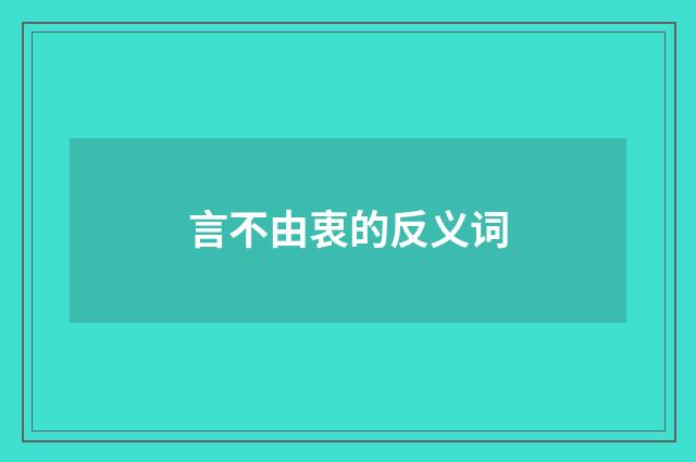 言不由衷的反义词