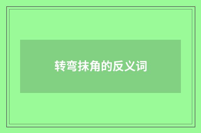 转弯抹角的反义词