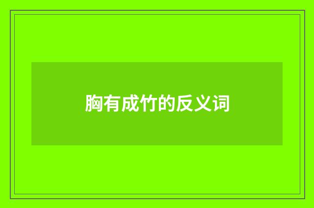 胸有成竹的反义词