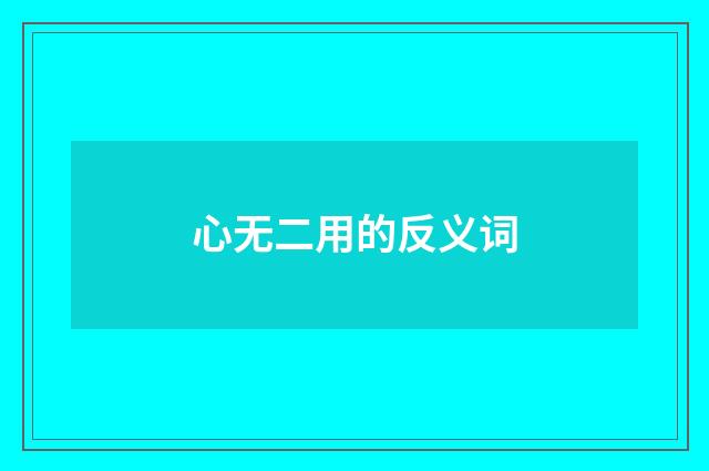 心无二用的反义词