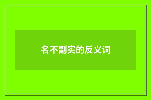 名不副实的反义词