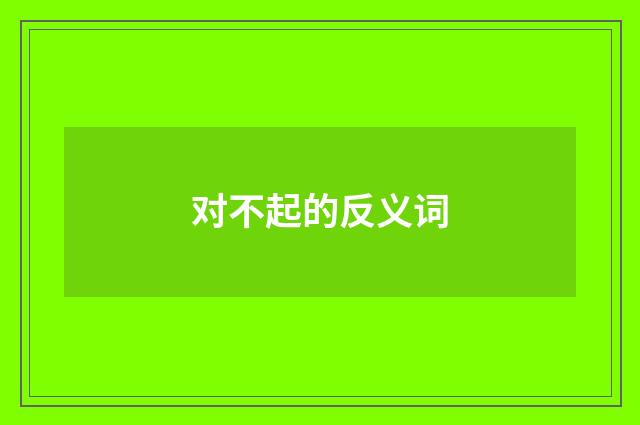 对不起的反义词