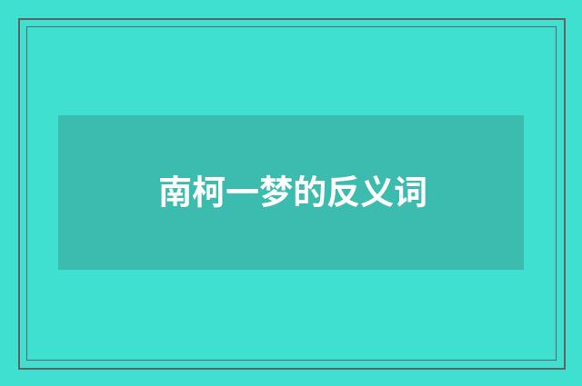 南柯一梦的反义词