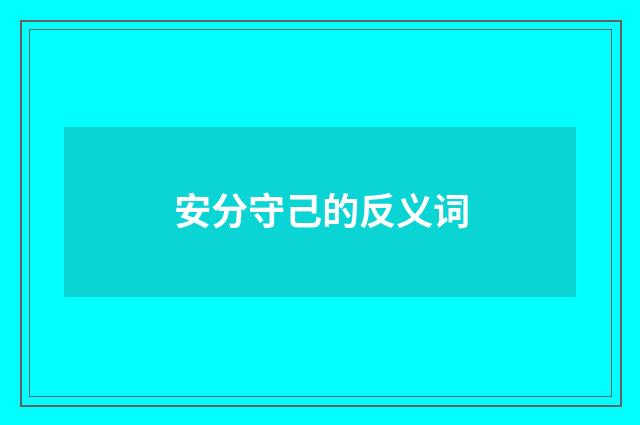 安分守己的反义词