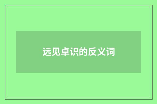 远见卓识的反义词