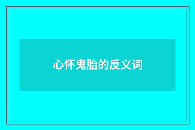 心怀鬼胎的反义词