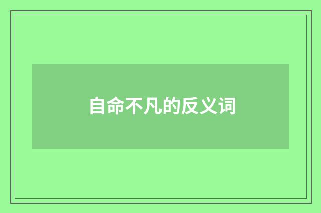 自命不凡的反义词