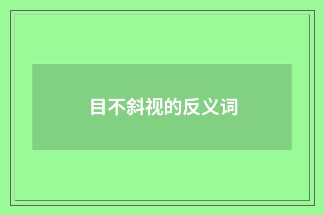 目不斜视的反义词