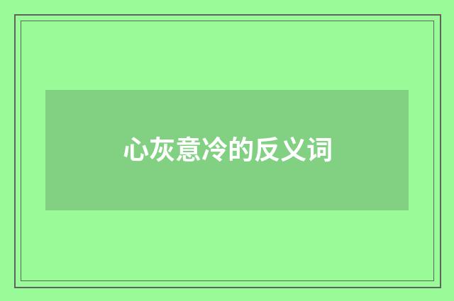 心灰意冷的反义词