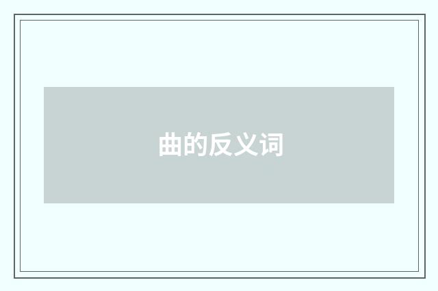 曲的反义词