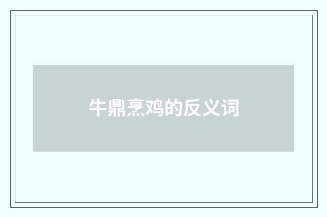 牛鼎烹鸡的反义词