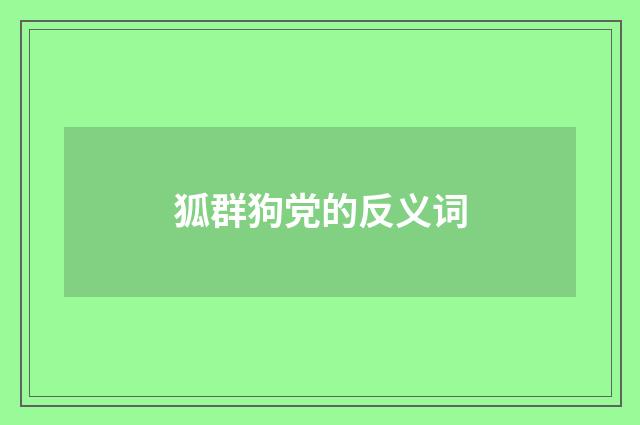 狐群狗党的反义词