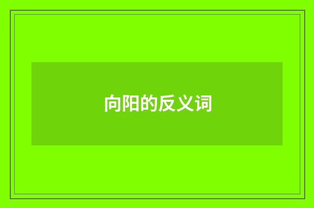 向阳的反义词