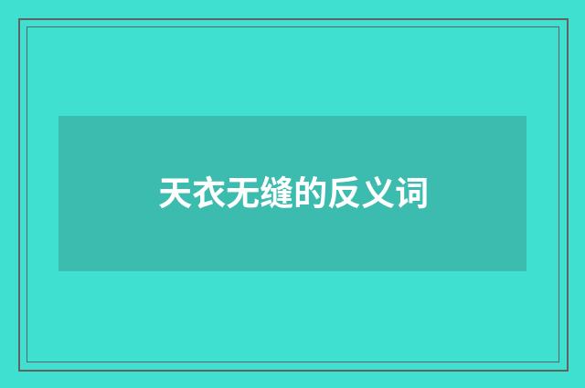 天衣无缝的反义词