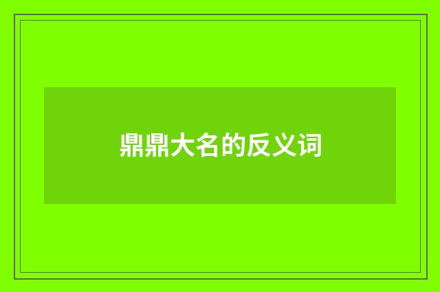 鼎鼎大名的反义词