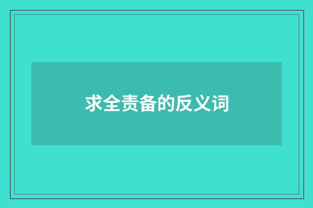 求全责备的反义词