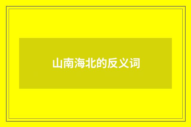 山南海北的反义词