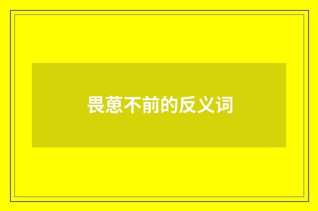 畏葸不前的反义词