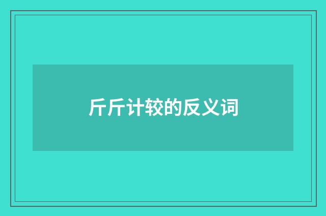 斤斤计较的反义词