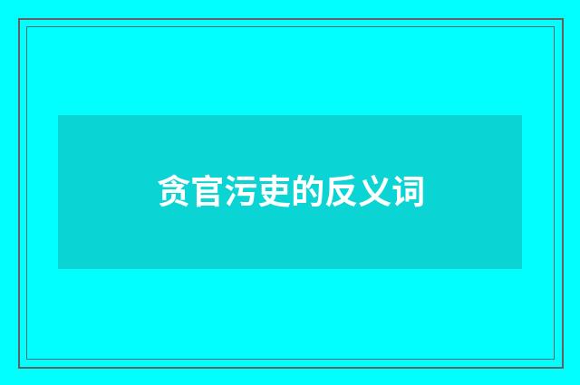 贪官污吏的反义词