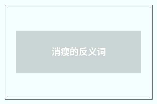 消瘦的反义词