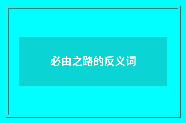 必由之路的反义词