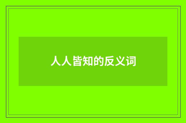 人人皆知的反义词