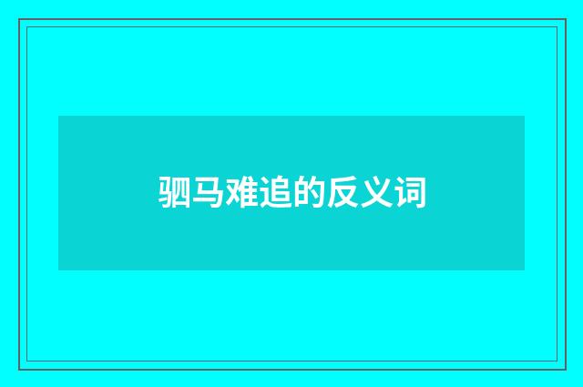 驷马难追的反义词