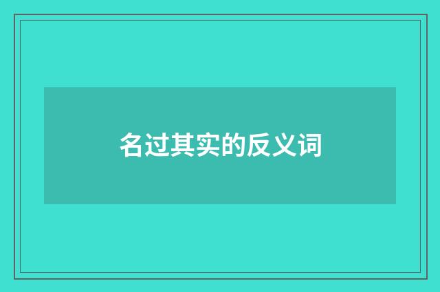 名过其实的反义词