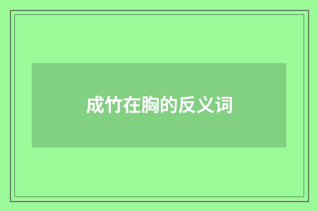 成竹在胸的反义词