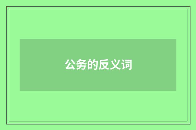 公务的反义词