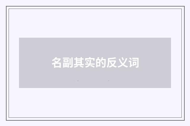 名副其实的反义词