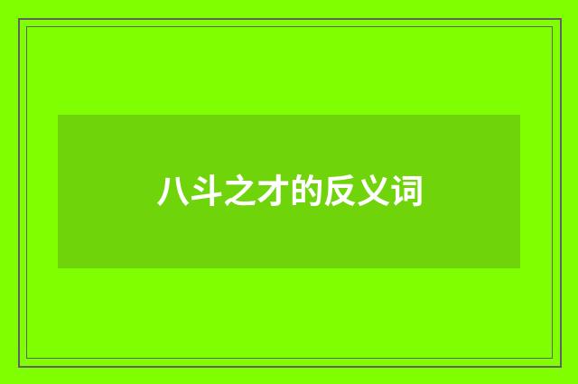 八斗之才的反义词