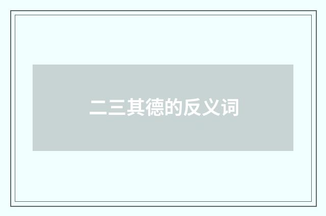 二三其德的反义词