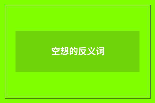空想的反义词