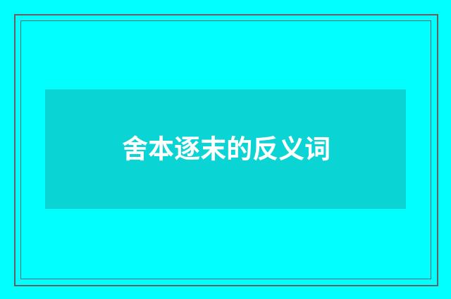 舍本逐末的反义词