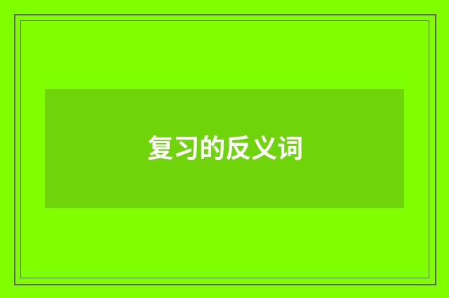 复习的反义词