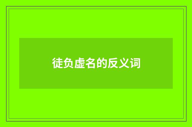 徒负虚名的反义词