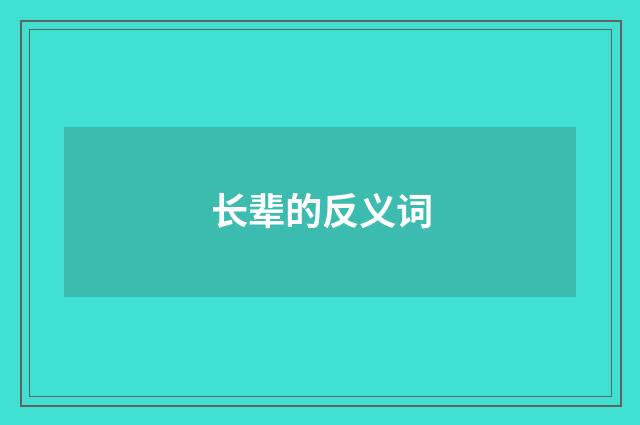 长辈的反义词