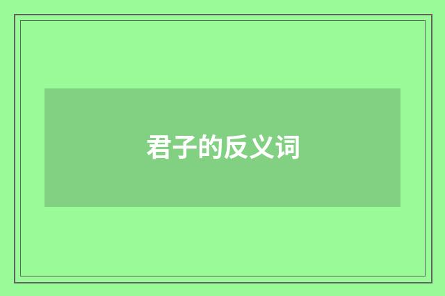 君子的反义词