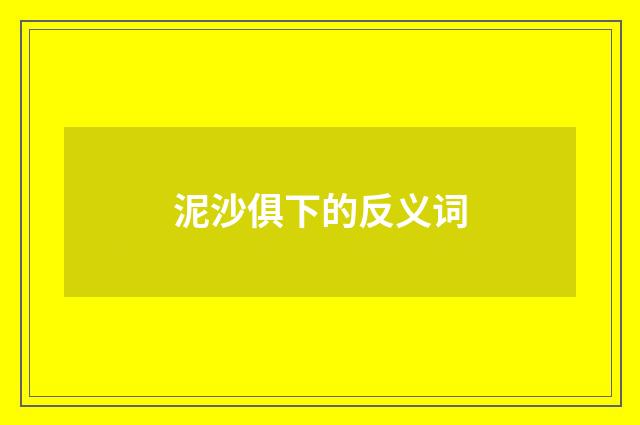 泥沙俱下的反义词