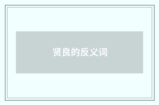 贤良的反义词