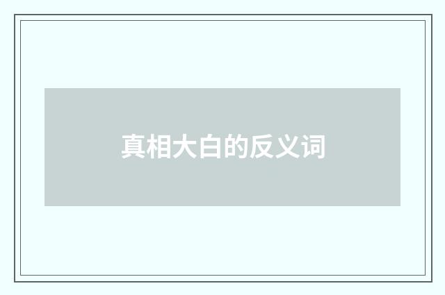 真相大白的反义词