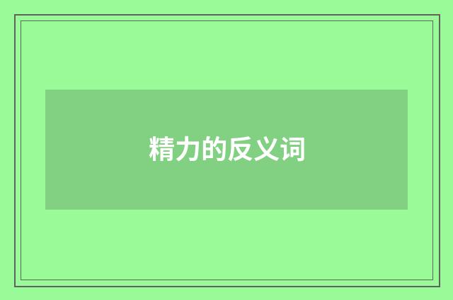 精力的反义词
