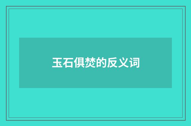 玉石俱焚的反义词