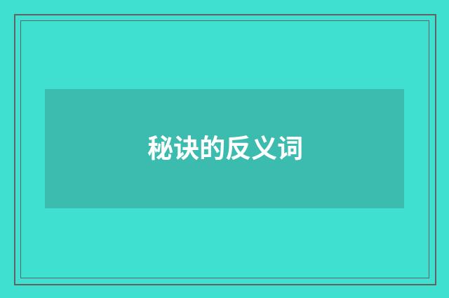 秘诀的反义词