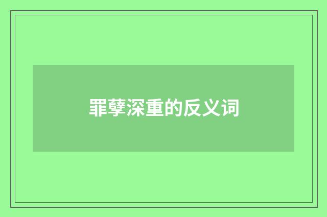 罪孽深重的反义词