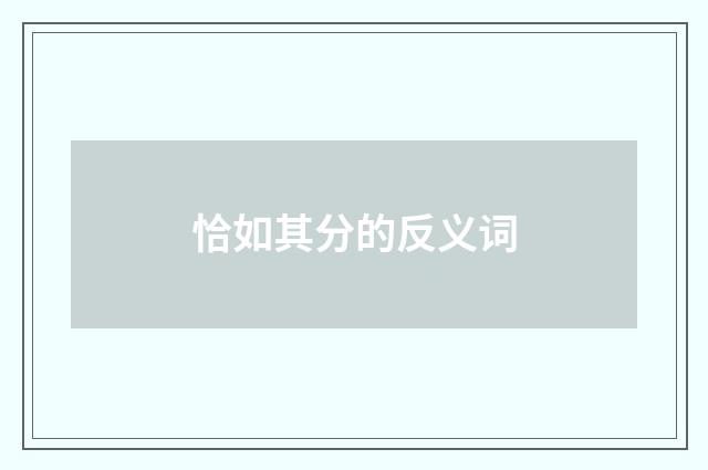 恰如其分的反义词