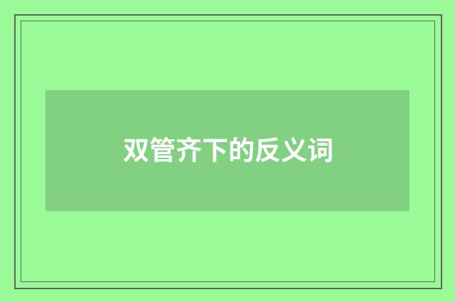 双管齐下的反义词